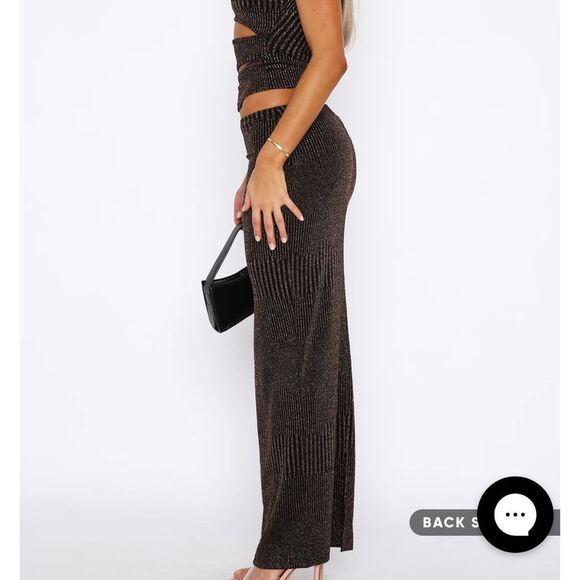 White Fox Never Again Maxi Skirt Bronze XS Nwt - Picture 2 of 6